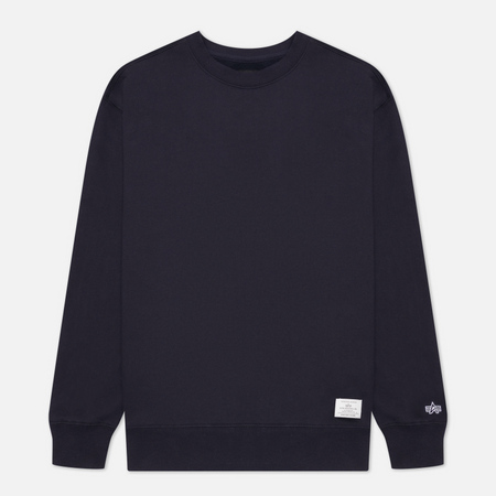 фото Мужская толстовка alpha industries essential crew, цвет синий, размер s