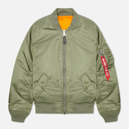 фото Женская куртка бомбер alpha industries ma-1, цвет оливковый, размер xs