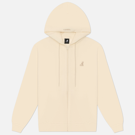 фото Мужская толстовка kangol essential zip-up hoodie, цвет бежевый, размер l