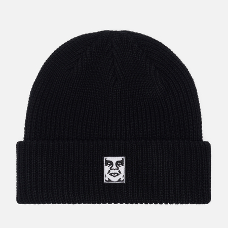 Шапка OBEY Mid Icon Patch Cuff, цвет чёрный