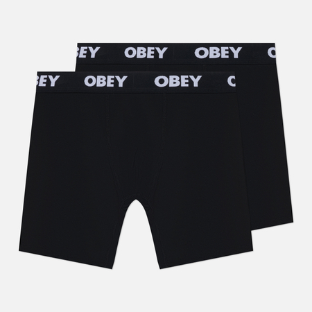Комплект мужских трусов OBEY Established Work 2-Pack Boxers, цвет чёрный, размер S