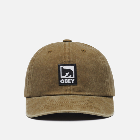 Кепка OBEY Pigment Obey Label 6 Panel Velcro Back, цвет оливковый