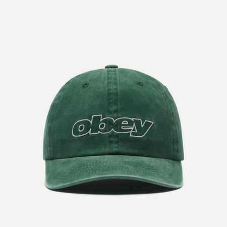 Кепка OBEY Pigment Outline Delta 6 Panel Strapback, цвет зелёный