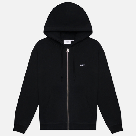 Мужская толстовка OBEY Established Works Bold Zip Hoodie II Fleece, цвет чёрный, размер M