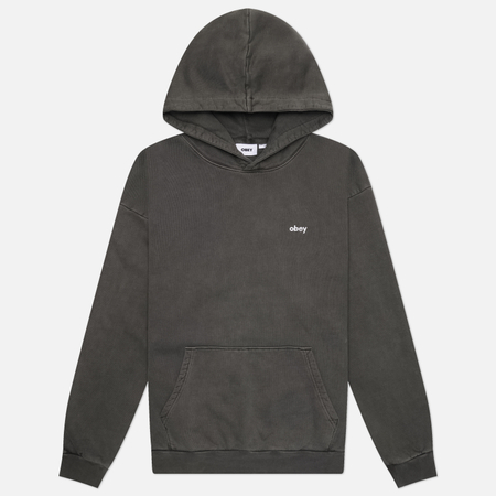 Мужская толстовка OBEY Lowercase Pigment Hoodie Fleece, цвет серый, размер S
