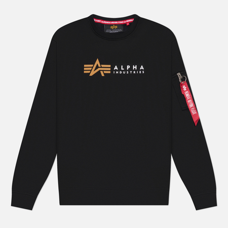 Мужская толстовка Alpha Industries Alpha Label, цвет чёрный, размер M
