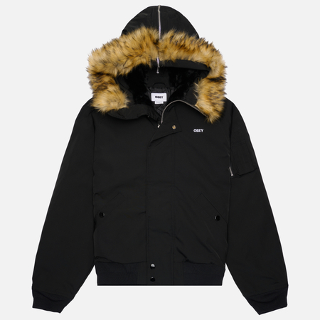 Мужская демисезонная куртка OBEY N-2B Short Parka, цвет чёрный, размер L