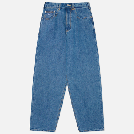 Мужские джинсы OBEY Bigwig Baggy Denim 13.5 Oz, цвет синий, размер 34