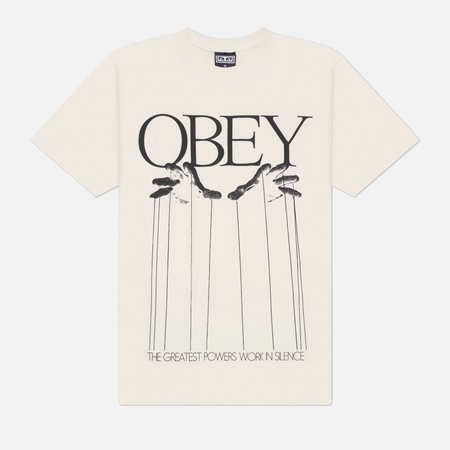 Мужская футболка OBEY Marionette, цвет белый, размер M