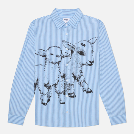 Мужская рубашка OBEY Billy Woven, цвет голубой, размер L