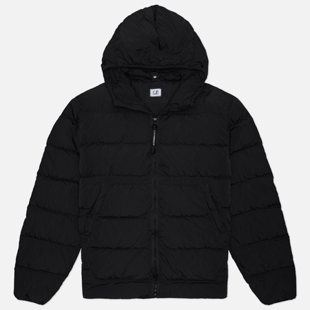 Мужской пуховик C.P. Company Chrome-R Goggle Down Hooded, цвет чёрный, размер M