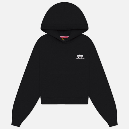 Женская толстовка Alpha Industries Basic Small Logo Hoodie, цвет чёрный, размер S
