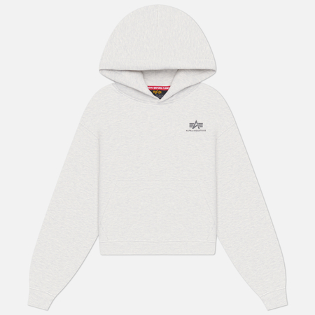 Женская толстовка Alpha Industries Basic Small Logo Hoodie, цвет серый, размер L
