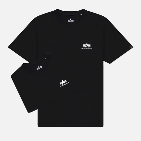 Комплект мужских футболок Alpha Industries Basic Small Logo 2-Pack, цвет чёрный, размер XL