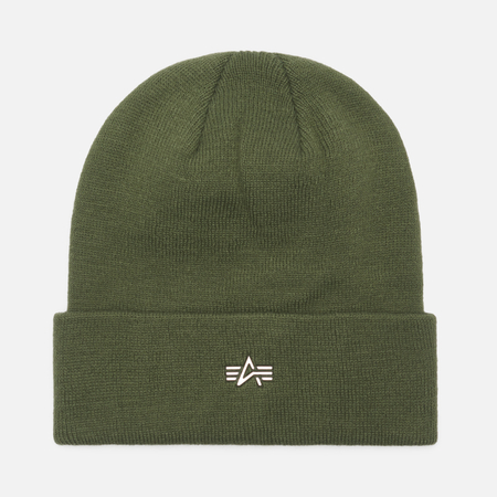 Шапка Alpha Industries Metal Logo, цвет зелёный