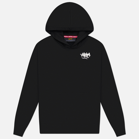 Мужская толстовка Alpha Industries Alpha Signature Hoodie, цвет чёрный, размер XXXL