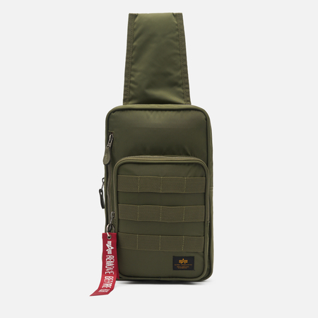 Сумка Alpha Industries Label Sling, цвет оливковый