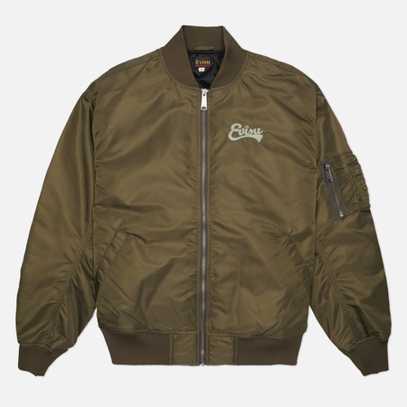 Мужская куртка бомбер Evisu Padded Sun Faded Daikoku, цвет оливковый, размер L
