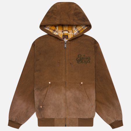 Мужская толстовка Evisu 3m Thinsulate Padded Vintage Washed Hoodie, цвет коричневый, размер XXL