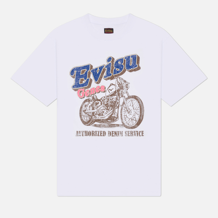 Мужская футболка Evisu Moto, цвет белый, размер XXL