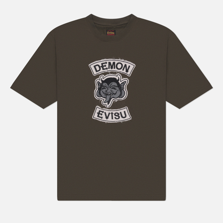 Мужская футболка Evisu Demon, цвет серый, размер XXL