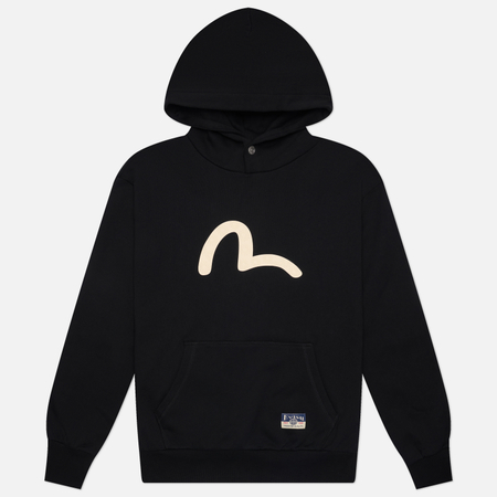 Мужская толстовка Evisu Heritage Seagull Printed Hoodie, цвет чёрный, размер S