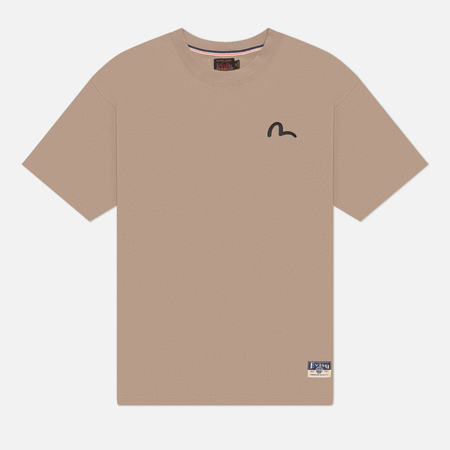 Мужская футболка Evisu Heritage Seagull Embroidered, цвет бежевый, размер XXL