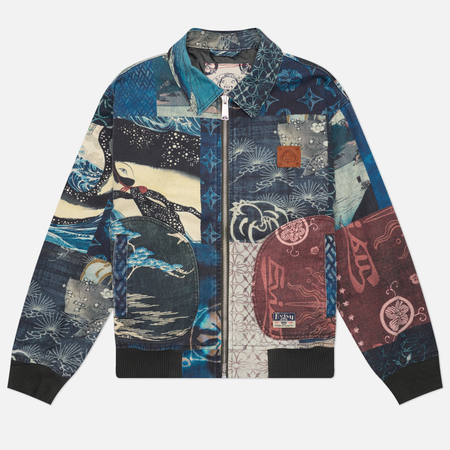 Мужская куртка бомбер Evisu Heritage All Over Print Zip-Up, цвет синий, размер L