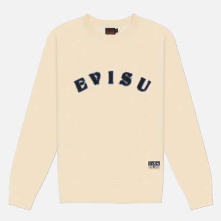 Мужская толстовка Evisu Heritage Embroidered Badge Fleece, цвет бежевый, размер XL