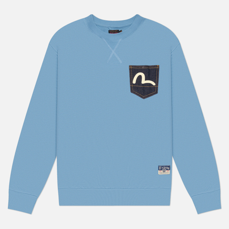 Мужская толстовка Evisu Heritage Multi Pocket Flying Dragon Embroidered, цвет голубой, размер XXL