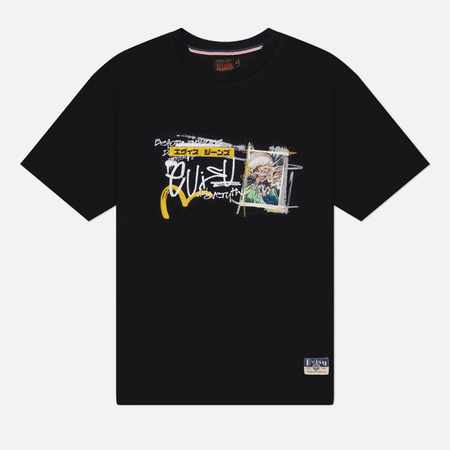 Мужская футболка Evisu Heritage Handwriting Printed Applique, цвет чёрный, размер M