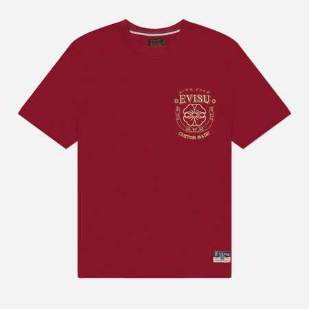 Мужская футболка Evisu Heritage Brocade Kamon Applique, цвет красный, размер M