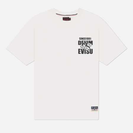 Мужская футболка Evisu Heritage Multi Badge Daicock Printed, цвет белый, размер M