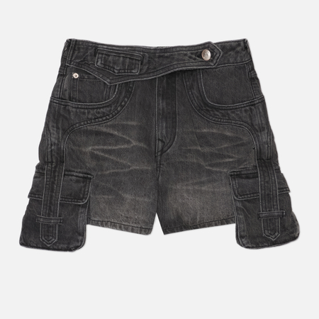 Женские шорты Evisu Heritage Cargo Denim, цвет чёрный, размер 26