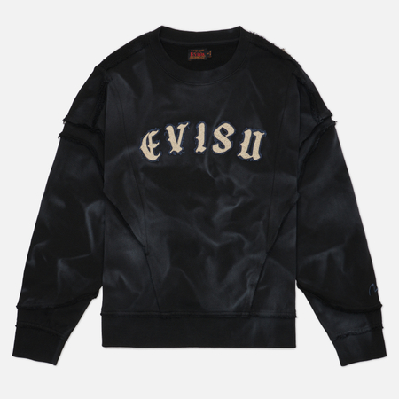 Женская толстовка Evisu Heritage Embroidered Badge Cropped, цвет чёрный, размер XS