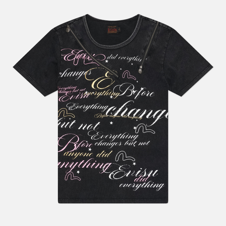 Женская футболка Evisu Heritage Zipper Printed, цвет чёрный, размер S