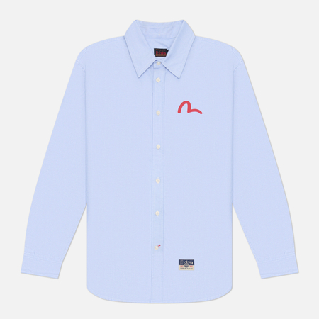 Мужская рубашка Evisu Heritage Oxford Seagull Black Print, цвет голубой, размер M