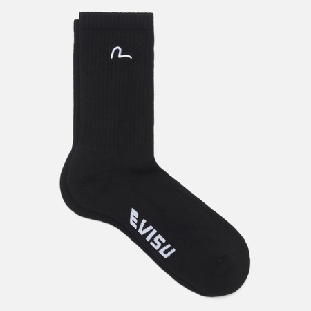Носки Evisu Heritage Seagull Embroidered Long, цвет чёрный, размер 40-46 EU