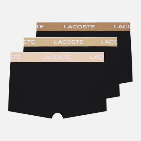 Комплект мужских трусов Lacoste Underwear 3-Pack Stretch Cotton Trunks, цвет комбинированный, размер S