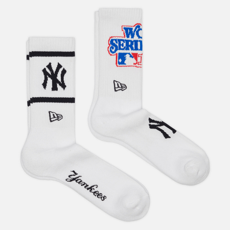 Комплект носков New Era MLB World Series Crew 2-Pack New York Yankees, цвет белый, размер 39-42 EU