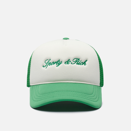Кепка Sporty & Rich Signature Logo Trucker, цвет зелёный