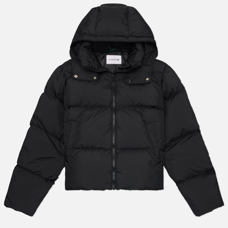 Женский пуховик Lacoste Water Repellent Hooded Down, цвет чёрный, размер M