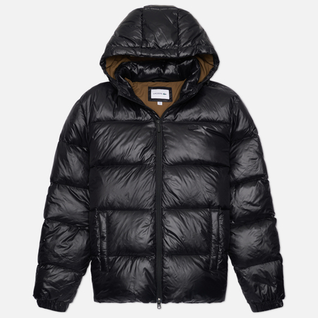 Мужской пуховик Lacoste Hooded Padded, цвет чёрный, размер 58
