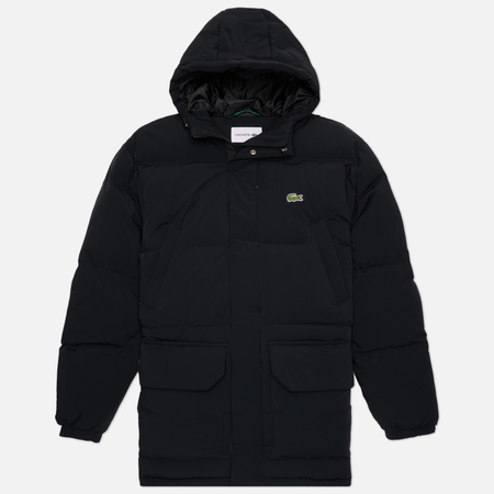 Мужской пуховик Lacoste Mid Length Water Repellent Down, цвет чёрный, размер 48