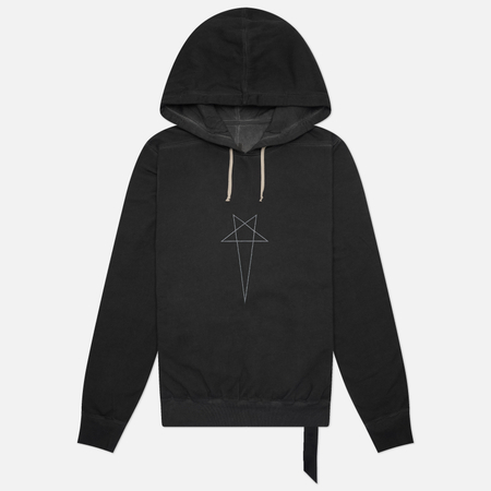 Мужская толстовка Rick Owens DRKSHDW Tower Oversized Hoodie Pentagram Print, цвет чёрный, размер L
