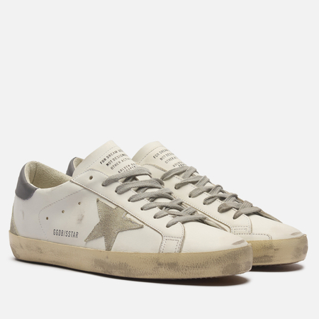 Мужские кроссовки Golden Goose Super-Star Suede Star, цвет белый, размер 43 EU