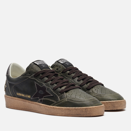 Мужские кроссовки Golden Goose Ball Star Leather Star, цвет зелёный, размер 44 EU