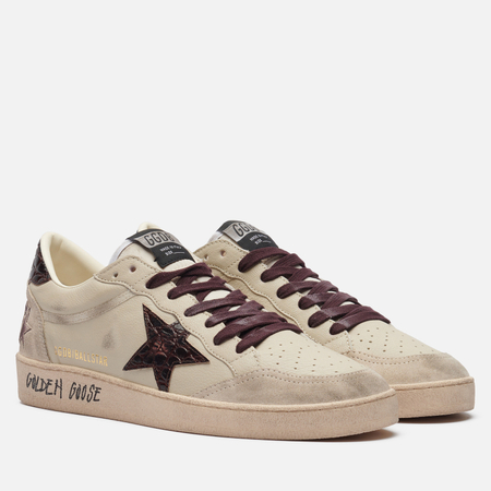 Мужские кроссовки Golden Goose Ball Star Printed Leather Star, цвет бежевый, размер 41 EU