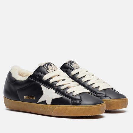 Мужские кроссовки Golden Goose Super-Star Puffy Leather Star, цвет чёрный, размер 41 EU