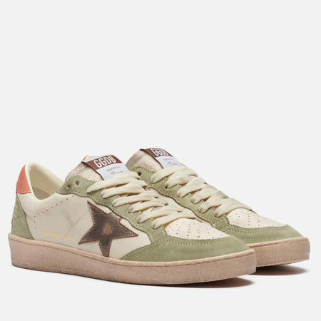 Женские кроссовки Golden Goose Ball Star Laminated Nappa Star, цвет зелёный, размер 37 EU